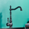 Rozin Black Bronze Kitchen Faucet Classical Deck Mounted Kitchen Faucets 360 Degree Rotation Hot Cold Water Mixer Taps