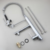 KEMAIDI Brass Kitchen Sink Faucet Spring Pull Down Kitchen Faucets Hot Cold Water Mixer Tap 360 Rotation Crane Tap Chrome/Black