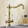 Kitchen Faucets 360 Degree Swivel Gold Brass Bathroom Mixer Cold and Hot Kitchen Tap Single Hole Water Tap Kitchen Faucet XT-216