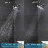 6" High Pressure Rain Shower Head Luxury Modern Chrome Bathroom Rainfall Shower Head Black Silvery Angle Adjustable Showerhead