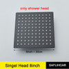 Stainless Steel Black Shower Head 8/10/12 Inch Chrome Rainfall Bath Head Wall Mounted Bathroom Accessories