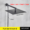 Stainless Steel Black Shower Head 8/10/12 Inch Chrome Rainfall Bath Head Wall Mounted Bathroom Accessories