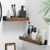 Wood Bathroom Shelving Wall Mounted Toilet Shampoo Shelf Aluminum Bathroom Storage Holder Shampoo Shower Storage Rack