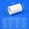 2Pcs White PVC Straight Connector Garden Irrigation Water Supply Pipe Joint 1/2" ~1.5" Male/Female Thread to 20/25/32/40/50mm