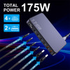 Ueetop 175W GaN USB C Charger LED Display 6-Port Desktop Charger Type C PD 100W PPS 45W Fast Charging for MacBook Samsung iPhone