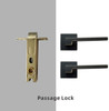 Dooroom Brass Door Lever American Nordic Modern Solid Wood Interior Door Lock Bedroom Split Mechanical Set Handle Black Square|Door Locks