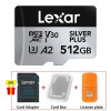 Lexar Silver Plus Drone-Specific Micro SD Card SDXC A2 4K V30 U3 64GB 128GB 256GB 1TB Read 205MB/s TF Memory Cards for DJI UAV