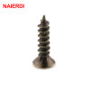 200PCS NAIERDI 2x6/8/10mm Screws Bronze Tone M2 Flat Round Head Fit Hinges Countersunk Self Tapping Screws Wood Hardware Tool|self-tapping screws|screw woodscrew screw