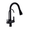 Deck Mounted Black Kitchen Faucets Pull Out Hot Cold Water Filter Tap for Kitchen Three Ways Sink Mixer Kitchen Faucet ELK9139B|Kitchen Faucets