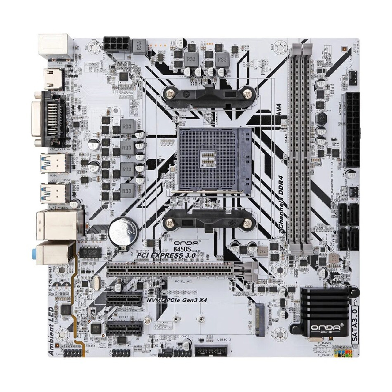 ONDA B550 PLUS-W Motherboard AMD AM4 For Ryzen 3/4/5 Gen Processors DDR4  64GB