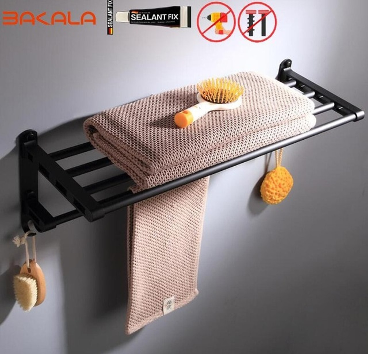 Black Bathroom Accessories Paper Towel Rack Blower Frame Single Pole Double Rod Towel Rack Soap Dish Towel Ring Clothes Hook Bath Hardware Sets Borna S General Hardware Ltd