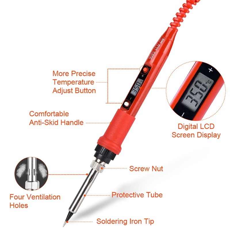 JCD soldering iron Plastic box set temperature adjustable 220V 80W