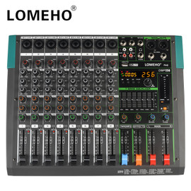 LOMEHO 256 Effects Mixing Console 7 Band EQ Sound Table 8 Channels Bluetooth Audio Mixer 48V USB Play Record DJ Karaoke PA8