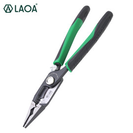 LAOA 8 inch Crimping Tools Needle nose Pliers Multitool Nippers Cable Wire Stripper Aalicate Long Nose Pliers With Lock Function|Pliers