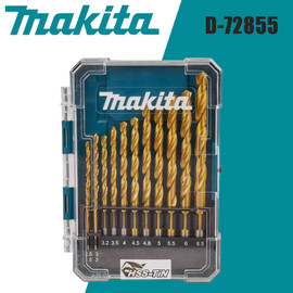 Makita D-72855 HSS TIN Drill Bit Eco Set 13 Piece Twist Drill Moisture Proof High Hardness Wood Drills Power Tool Accessories