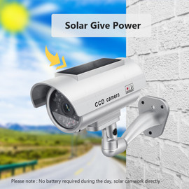 Solar Power Dummy Camera Security Waterproof Fake Camera Outdoor Indoor Bullet LED Light Monitor CCTV Surveillance Camera|Surveillance Cameras
