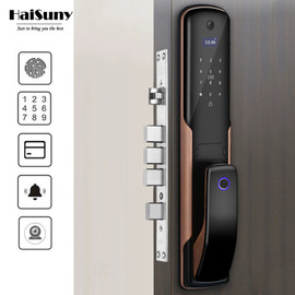 2020 Smart Door Lock Biometric Fingerprint Lock Security Password Electronic Lock Key IC Card Unlock APP Camera Electronic Lock|Electric Lock|