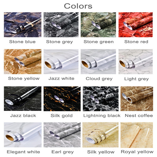 Marble Wallpaper Adhesive Sticker for Furniture Decorative Vinyls for Walls Waterproof Kitchen Bathroom Livingroom Wall Sticker| |