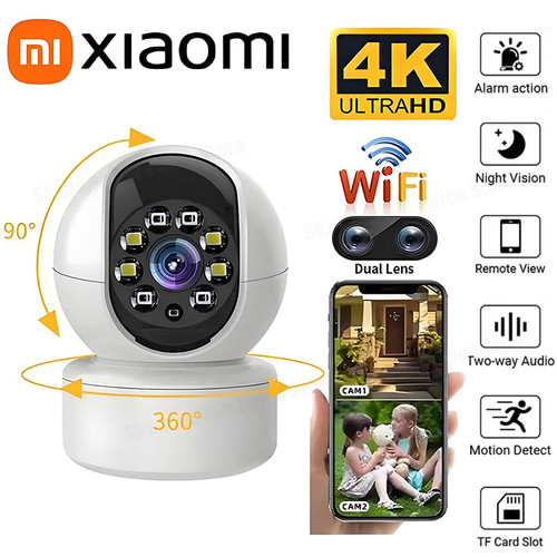 Xiaomi 4K WiFi Home Security Camera Dual Screen Baby Monitor AI Human Detection Night Vision CCTV Video Surveillance New Design