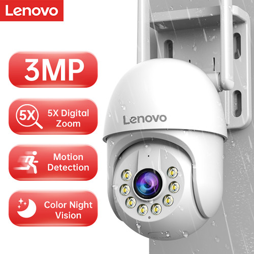 Lenovo 3MP HD Smart Wifi PTZ Camera Outdoor 5x Digital Zoom Auto Tracking ONVIF CCTV IP Camera Security Video Surveillance Cam