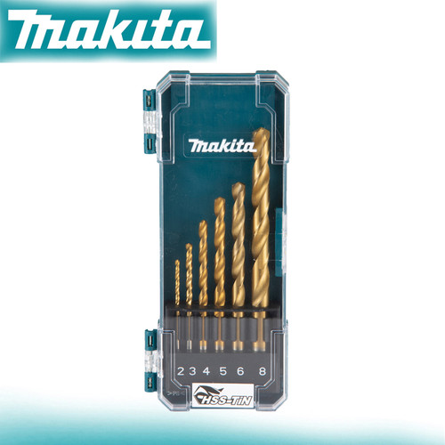 Makita D-72833 Metal Drill Bit set HSS-Tin 2-8MM 6PCS Straight Shank Multifunctional Twist Drill Tool Accessories