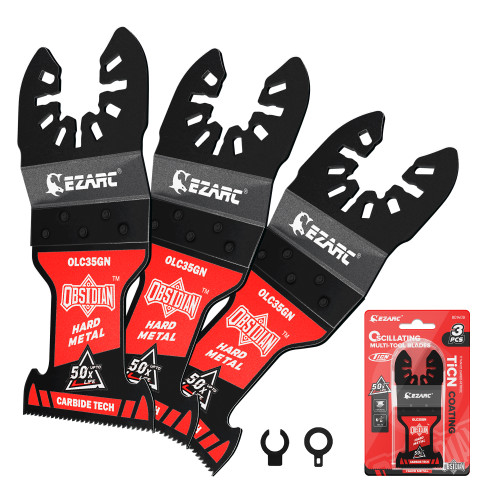 3pcs Obsidian Carbide Oscillating Saw Blades Quick-release Universal Blades for Hard Metal Nails Screws Bolts, Cut Tools