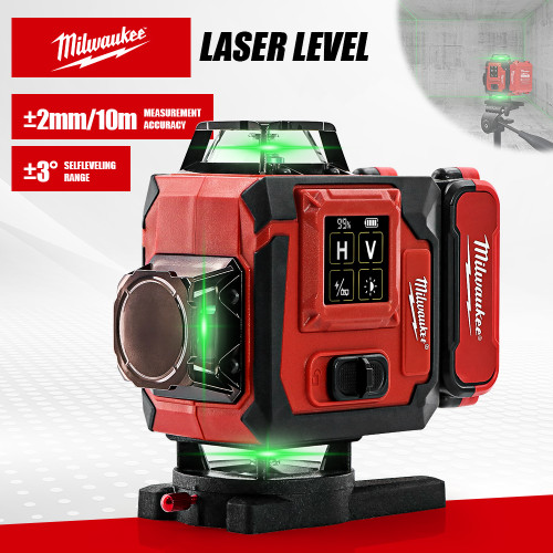 Milwaukee 16 Line Laser Level 360° Coverage Tile Ceiling Measurement Horizontal Construction Site Dedicated High Precision Level