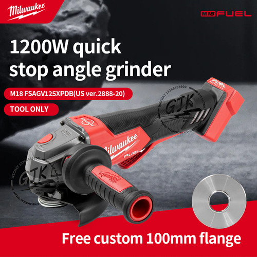 MILWAUKEE M18 FSAGV125XPDB 2888-20 M18 FUEL™ 125 mm variable speed & braking angle grinder with paddle switch(TOOL ONLY NO BOX)