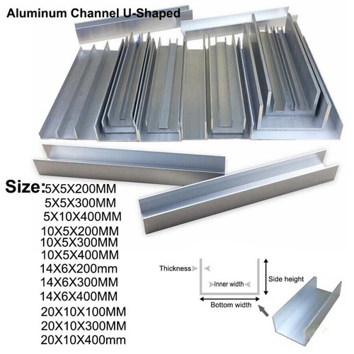 10pcs~1pcs Length 100-400mm Aluminium U Profile Channel DIY Car Model Robot Bracket For LED Strip Light Installations