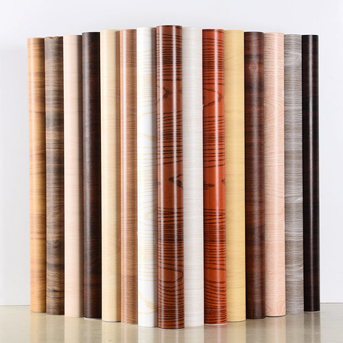 PVC Waterproof Self Adhesive Wallpaper Wall in Rolls Furniture Cabinets Vinyl Decorative Film Wood Grain Stickers For Home Decor