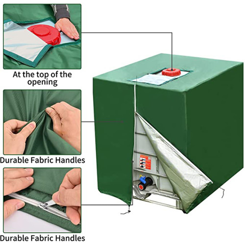 New 1000L IBC Tank Cover Container Aluminum waterproof and Dustproof Cover Rainwater Tank Oxford Cloth UV Protection Cover