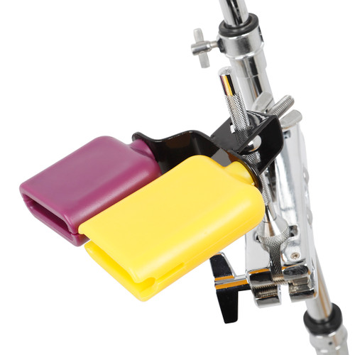 Double Sambago Bell Latin Music Yellow Purple Cowbell High Low Sound Knocker Drum Percussion Instrument Part Accessories