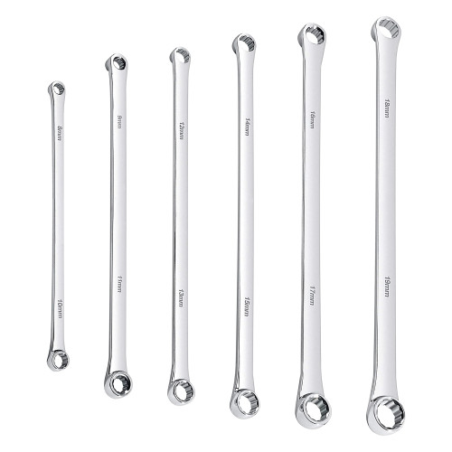 EZARC Extra Long Double Ring Box End Spanner 1Pcs Aviation Wrench Power Less Effort Metric 8-10 9-11 12-13 14-15 16-17 18-19mm