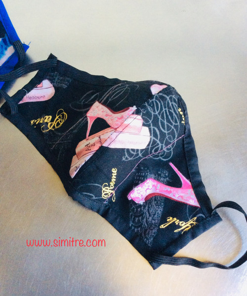 Blk n pink high fashion theme stiletto heels