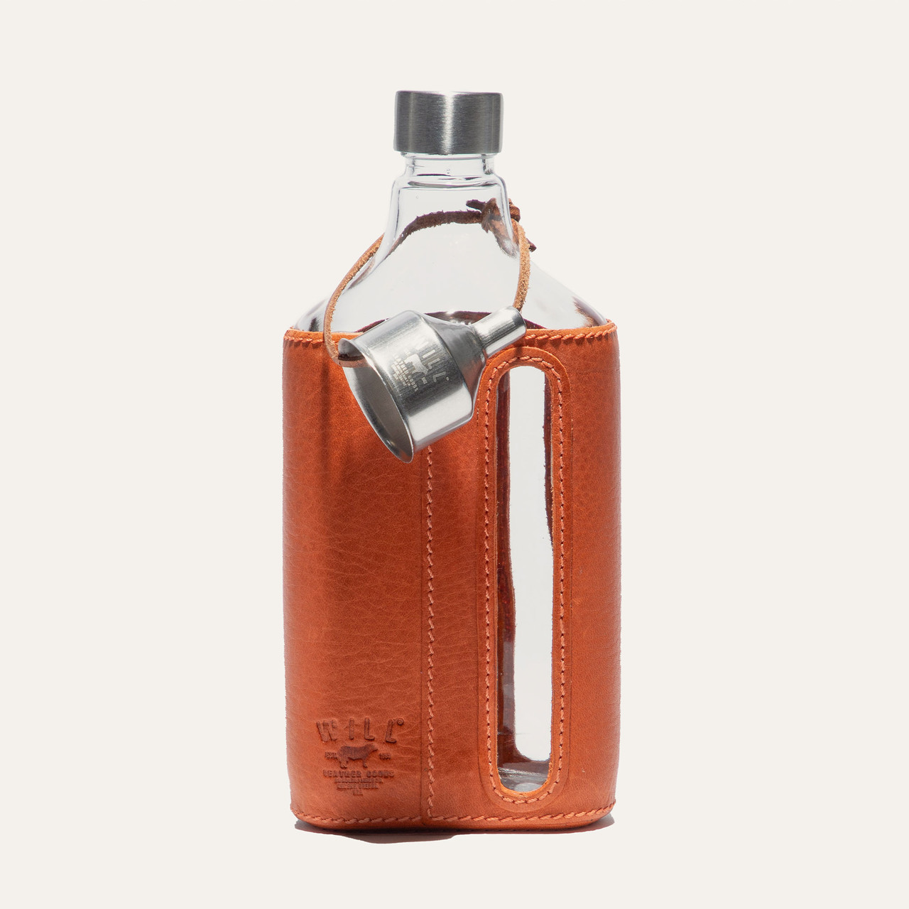 Glass Leather Flask 375Ml