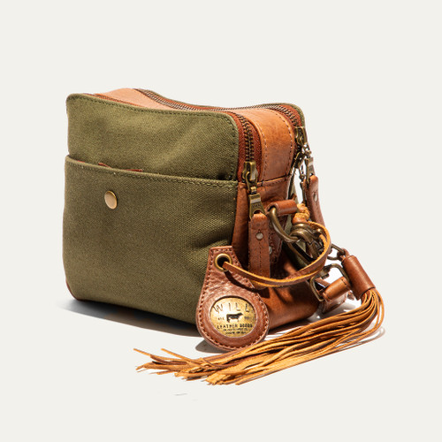 Everyday Double Zip Canvas and Leather Crossbody