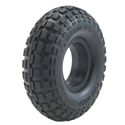 ASSEMBLY - 4"x55mm Red Plastic Rim, 410/350-4 Solid PU Block Tyre, 1" Bushes - Pre-assembled