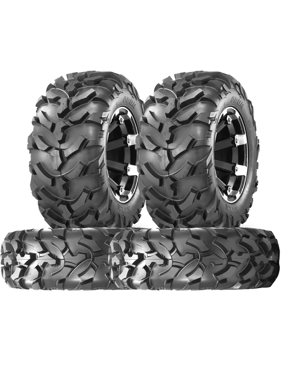 COMBO (2x ea) - 25/8R12 & 25/10R12 6PR TL Obor WU13/WU14 Riple Radial ATV/UTV Tyres, 22mm Deep Tread (25/8-12 & 25/10-12)