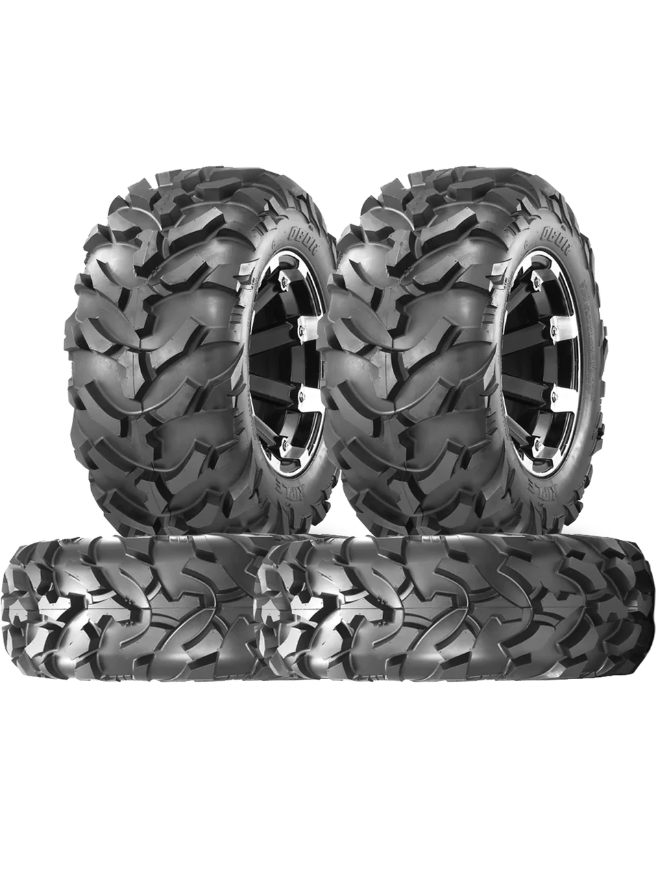COMBO (2x ea) - 25/8R12 & 25/10R12 6PR TL Obor WU13/WU14 Riple Radial ATV/UTV Tyres, 22mm Deep Tread (25/8-12 & 25/10-12)