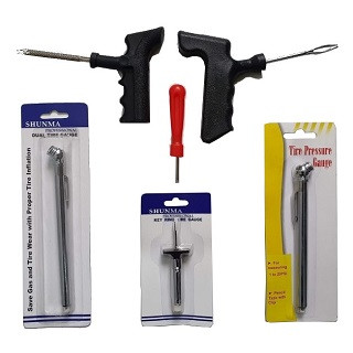 Friday 13th Special - 7 x Tyre Accessories, 2x Crayons, Insert Tool, Rasp, Low Pressure Gauge, Std Pressure Gauge, Tread Depth Gauge