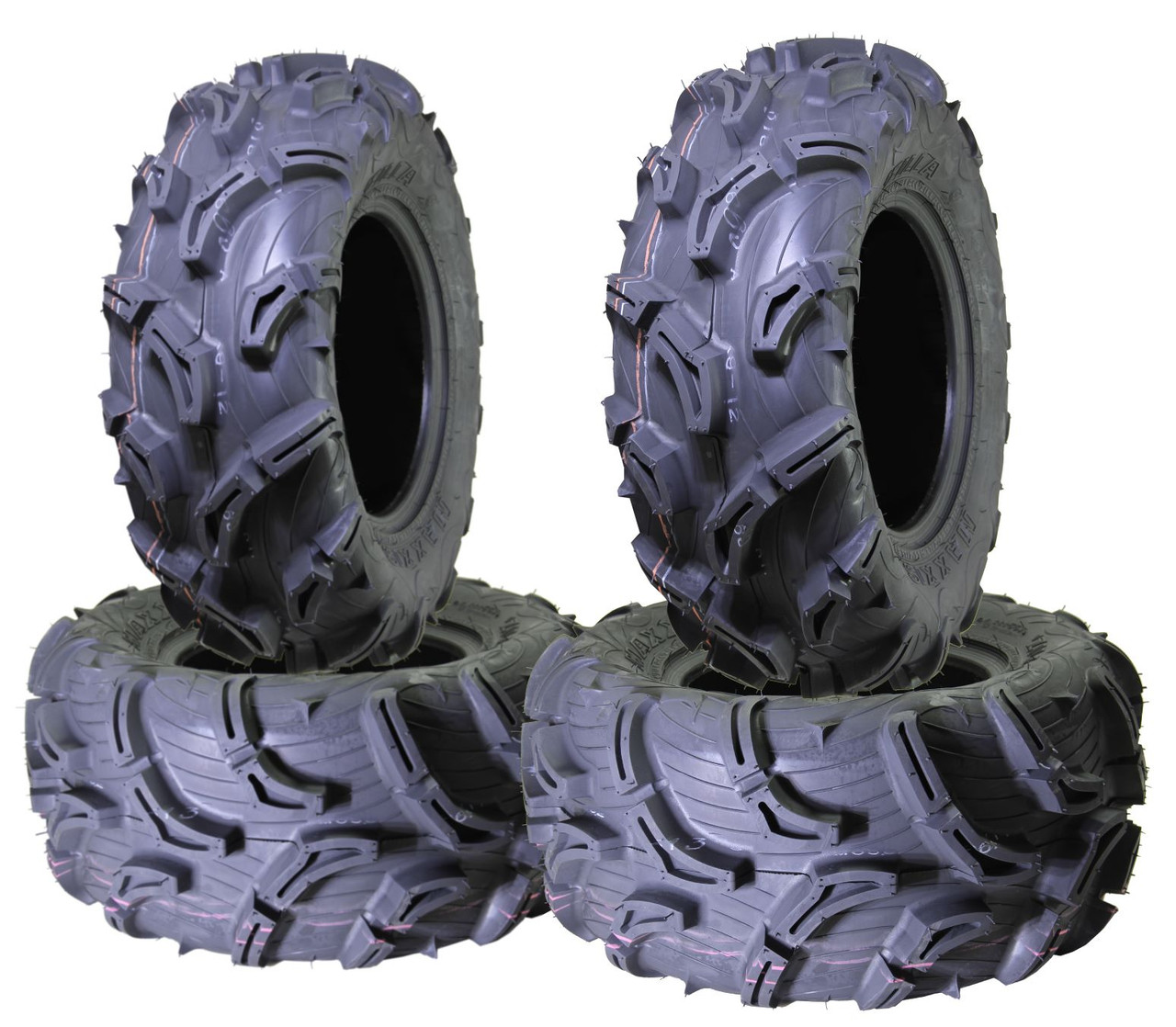 COMBO (2x ea) - 27/9-12 MU01+ & 27/11-12 MU02+ 6PR Maxxis Zilla ATV Tyres - 30mm Deep Tread
