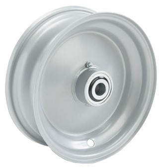 6"x65mm Steel Rim, 2" Bore, 83mm Hub Length, 2"x¾" Flange Bearings