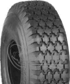 ASSEMBLY - 6"x64mm Steel Rim, 2" Bore, 410/350-6 4PR K806 Diamond Tyre, ¾" Flange Bearings