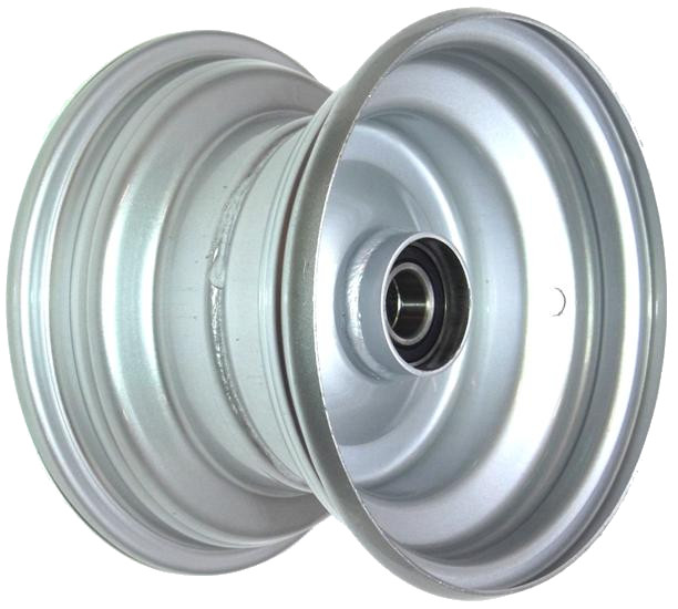 8"x5.50" Steel Rim, 52mm Bore, 85mm Hub Length, 52mm x 1" High Speed Bearings + Hubcap (Pre-assembled)