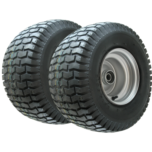 BUNDLE ASSY (2x) - 8"x7.00" Steel Rim, 18/950-8 4PR V3502 Turf Tyre, 25mm HS Bearings + 2 x Stub Axles