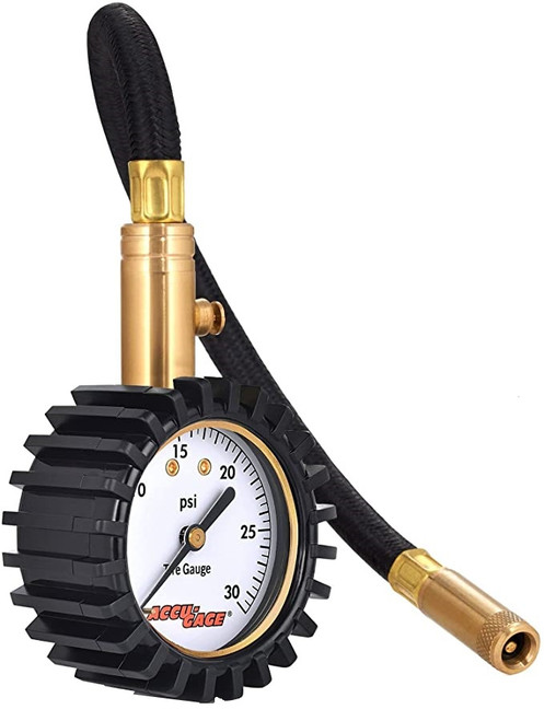 Accu-Chek RH30X 0-30 p.s.i. Dial Gauge with flexible hose and straight chuck