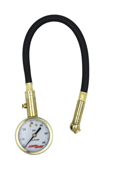 Accu-Chek H60XA 0-60 p.s.i. Dial Gauge with flexible hose, right angle chuck