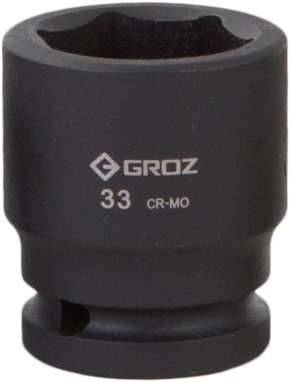 Groz 33mm 3/4" Drive Hex Impact Socket