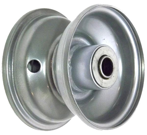 4"x2.50" Steel Rim, 2" Bore, 81mm Hub Length, 2"x1" Flange Bearings