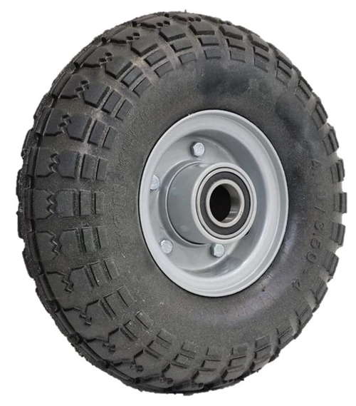 ASSEMBLY - 4"x2.50" 2-Pc Steel Rim, 410/350-4 Solid Rubber Tyre, 20mm HS Bearings